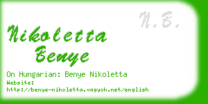 nikoletta benye business card